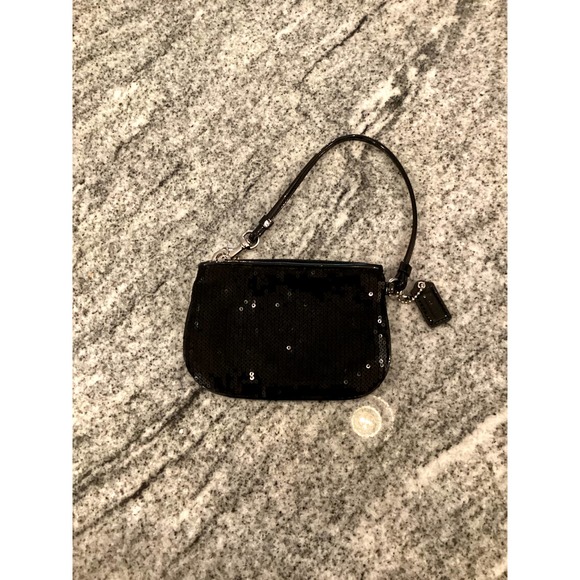 COACH Black Sequin Wristlet - Picture 2 of 4